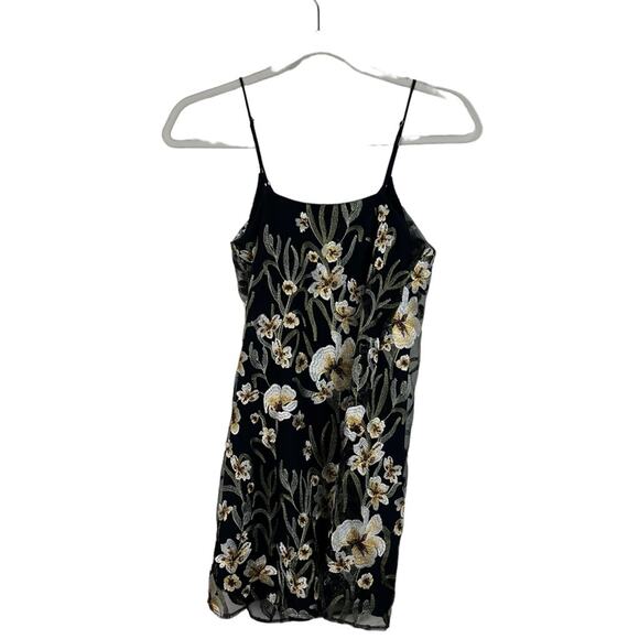 ARITZIA Little Moon Embroidered Floral Slip Mini Dress Cottage Fairy Goblin XXS - Picture 4 of 10